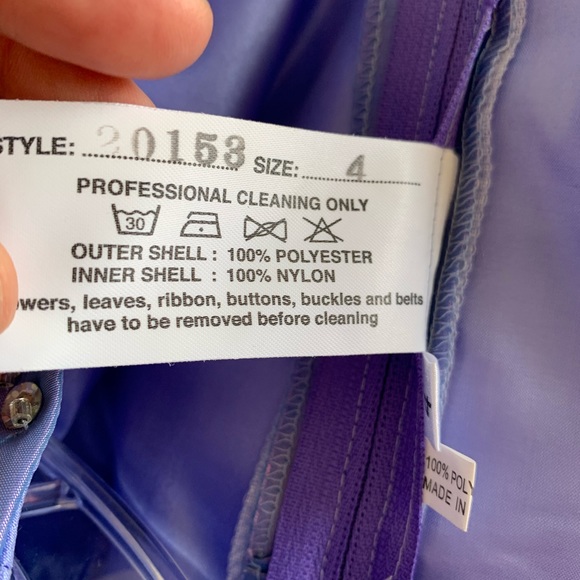 Periwinkle Modest Knee-Length Prom Dress - Picture 4 of 5